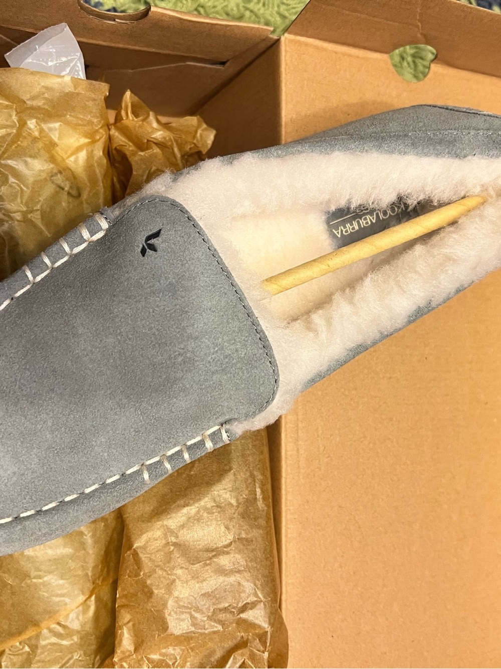 NIB Koolaburra by UGG Lezly Grey Suede Moccasin Slippers 10